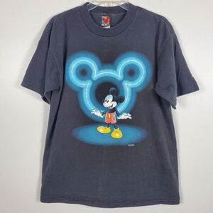 Mickey Mouse Unlimited Vintage 80s Velva Sheen Tee Graphic Shirt Disney Black L